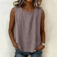 thumbnail image 1 of ITSAME Tank Tops for Women Square Neck Sleeveless Cotton Shirts Summer Loose Casual Tops Coffee Size M, 1 of 7