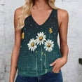 thumbnail image 1 of ITSAME Tank Tops for Womens, Flower Prints V-Neck Sleeveless Summer Casual Loose Flowy Blouse Green L, 1 of 4