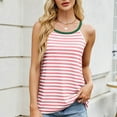 thumbnail image 1 of ITSAME Tank Tops for Womens, Sleeveless Loose Fit Striped Color Block Fashion Casual Cami Tees Pink M, 1 of 8