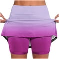 thumbnail image 1 of ITSAME Tennis Skirts for Womens, Gradient High Waist Tummy Control Stretch Pleated Sports Skorts Purple, 1 of 5