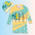 thumbnail image 1 of ITSAME Toddler Boys One-Piece Swimsuit, Long Sleeve Cartoon Print Sun Protection Summer Performance Swimwear 2-Piece Multicolor 6Months, 1 of 5