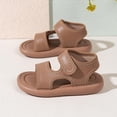 thumbnail image 1 of ITSAME Toddler Boys Sandals, Open Toe Soft Sole Non-Slip Kids Fashion Comfortable Beach Sandals Brown 8(Toddler), 1 of 9