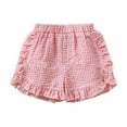thumbnail image 1 of ITSAME Toddler Girls Casual Shorts, Ruffle Plaid Print Elastic Waist Summer Thin Versatile Shorts Pink 18-24M, 1 of 7