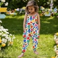 thumbnail image 1 of ITSAME Toddler Girls Jumpsuit, Lightweight Floral Print Spaghetti Strap Summer Casual Fashion Romper Multicolor 2T, 1 of 6