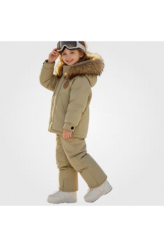 Toddler Girls Winter Snowsuit Set Waterproof Puffer Jacket and Bib Pants 2-Piece Outfit Size 5T