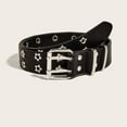 thumbnail image 1 of ITSAME Vintage Belt for Womens, Leather Belts Adjustable Cowboy Double Loop Fashion Belt Black Free Size, 1 of 5