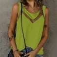 thumbnail image 1 of ITSAME Women's Plus Size Tank Tops, Lace Sexy Crewneck Sleevless Soft Breathable Summer Casual Dressy Blouse Green L, 1 of 7