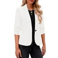 thumbnail image 1 of ITSAME Womens Blazer, One Button 3/4 Sleeve Solid Color Casual Suit Jacket White S, 1 of 7
