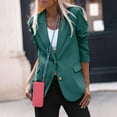 thumbnail image 1 of ITSAME Womens Blazer, Solid Color Lapel Long Sleeve Business Fashion Suit Jacket Green S, 1 of 9