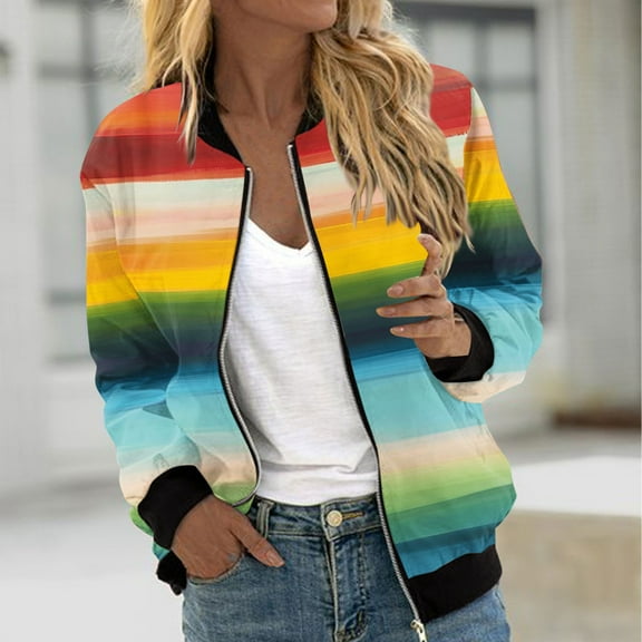 ITSAME Womens Bomber Jackets, Zip Up Classic Fit Casual with Pockets Fashion Lightweight Outwear Yellow L