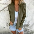 thumbnail image 1 of ITSAME Womens Cardigan with Long Sleeve, Lapel Open Front Loose Plus Size Fashion Dressy Jacket Outwear Army Green S, 1 of 6