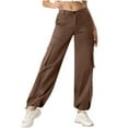 thumbnail image 1 of ITSAME Womens Cargo Pants, Active Fit High Waisted Multi-Pockets Fashion Athletic Hiking Outdoor Joggers Coffee S, 1 of 8