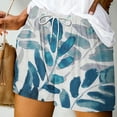 thumbnail image 1 of ITSAME Womens Casual Shorts, Elastic Waist Drawstring Soft Floral Prints Loose Bike Sports Shorts Green, 1 of 5