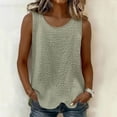 thumbnail image 1 of ITSAME Womens Cotton Tank Tops Crewneck Sleeveless Shirts Summer Loose Casual Tops Green Size 2XL, 1 of 8