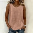 thumbnail image 1 of ITSAME Womens Cotton Tank Tops Crewneck Sleeveless Shirts Summer Loose Casual Tops Pink Size M, 1 of 8