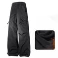 thumbnail image 1 of ITSAME Womens Fleece Cargo Pants, Thicken Waterpoof Straight Leg High Waisted Athletic Hiking Outdoor Pants Gray XL, 1 of 8