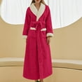 thumbnail image 1 of ITSAME Womens Fleece Robes, Solid Color Keep Warm Lengthening Ladies Bathrobe Homewear Hot Pink 3XL, 1 of 4