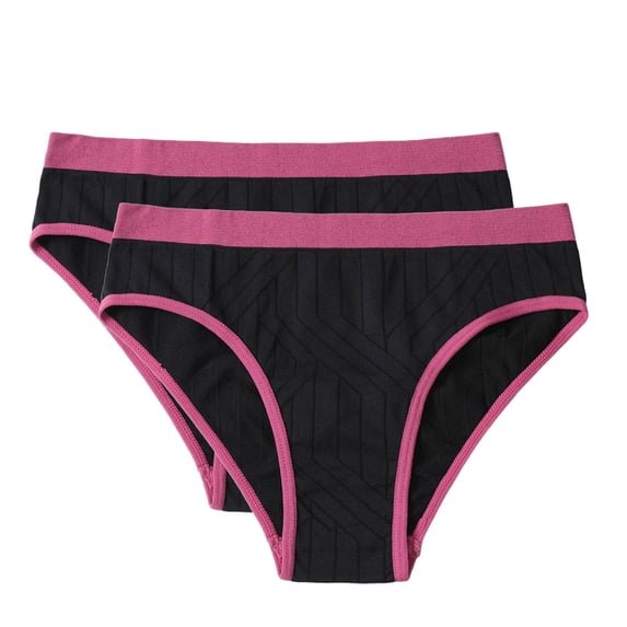 ITSAME Womens Hipster Briefs 2-Pack Breathable Low Waist Soft Comfort High Stretch Underwear Hot Pink Size 2XL