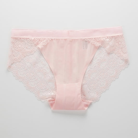ITSAME Womens Lace Cheeky Panties Breathable Stretch Comfortable Low Rise Underwear Pink Size L