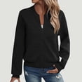 thumbnail image 1 of ITSAME Womens Long Sleeve Jackets, Full Zip with Pockets Classic Fit Spring Fall Fashion Bomber Jackets Black 2XL, 1 of 6