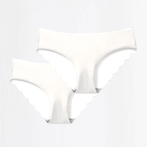 ITSAME Womens Low Waisted Underwear 2-Pack Breathable Stretch Ice Silk Soft Comfort Hipster Briefs White Size XL