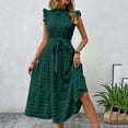 thumbnail image 1 of ITSAME Womens Maxi Dress, Solid Color Sleeveless Ruffled Elegant Flowy Dress Green 2XL, 1 of 6