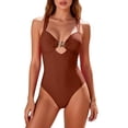 thumbnail image 1 of ITSAME Womens One Piece Swimsuit Quick-Dry Tummy Control Slimming Fashion Bathing Suit Brown Size XL, 1 of 7