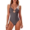 thumbnail image 1 of ITSAME Womens One Piece Swimsuit Quick-Dry Tummy Control Slimming Fashion Bathing Suit Gray Size L, 1 of 7