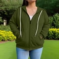 thumbnail image 1 of ITSAME Womens Plus Jackets, Zipper Loose Causal with Pockets Fashion Hooded Sweatshirt Outwear Army Green 2XL, 1 of 6