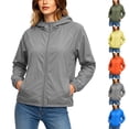 thumbnail image 1 of ITSAME Womens Plus Size Hoodie Jacket Full Zip Long Sleeve Sun Protection Outerwear Lightweight Casual Coat Gray Size L, 1 of 8