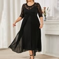 thumbnail image 1 of ITSAME Womens Plus Size Prom Dress, Lace Short Sleeve Crew Neck Formal Evening Grown Dress Black 5XL, 1 of 9