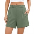 thumbnail image 1 of ITSAME Womens Plus Size Shorts High Waisted Wide Leg Flat Front Ladies Fashion Dress Shorts Army Green Size 2XL, 1 of 6