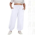 thumbnail image 1 of ITSAME Womens Plus Size Sweatpants, Running Tapered Pants Elastic Waist Baggy Fit Workout Joggers with Pockets White L, 1 of 6