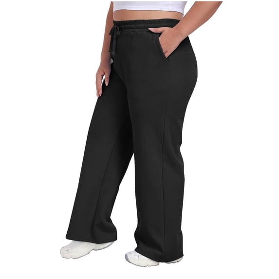 ITSAME Womens Plus Size Sweatpants, Straight Leg Baggy Fit Drawstring Workout Joggers with Pockets Black 5XL