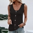 thumbnail image 1 of ITSAME Womens Plus Size Tank Tops, Hollow Out Solid Color Drawstring Sleeveless Casual Cami Blouse Black 4XL, 1 of 7