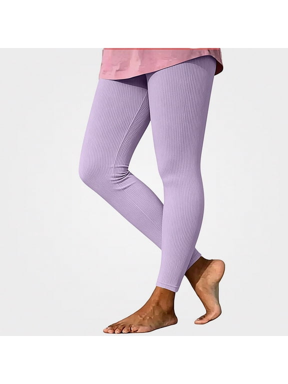 Womens Ribbed Knit Leggings Stretchy Slim Fit Casual Workout Yoga Pants Size XL