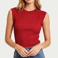 thumbnail image 1 of ITSAME Womens Ribbed Tank Tops Crewneck Sleeveless Shirts Summer Stretchy Casual Tops Red Size XL, 1 of 7