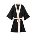 thumbnail image 1 of ITSAME Womens Robes, Comfy Silk Satin Solid Color Ladies Bathrobes Homewear Pajamas Black M, 1 of 8