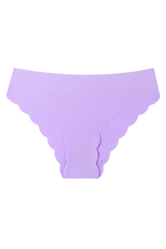 Womens Seamless Hipster Panties Low Waist Stretch Breathable Silky Comfort Underwear Purple Size M