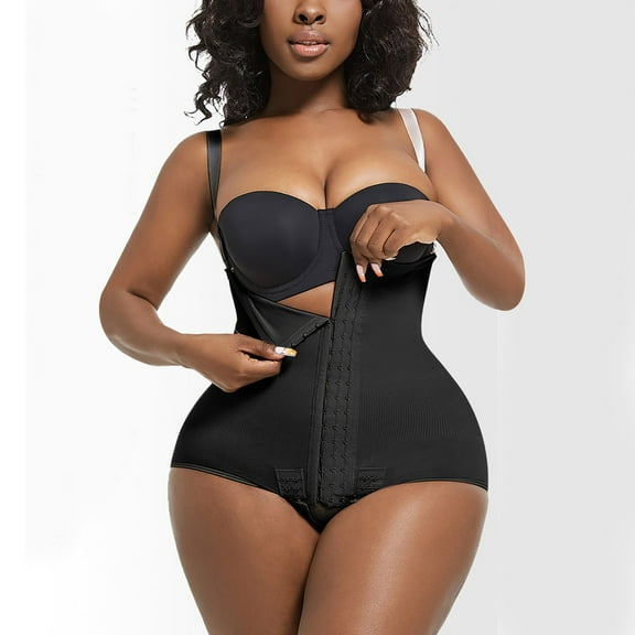 ITSAME Womens Shapewear Bodysuit, Buckle Adjustable Tummy Control Spaghetti Strap Tight Fit Jumpsuit Black M