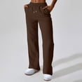 thumbnail image 1 of ITSAME Womens Straight Leg Sweatpants, Stretchy Casual Loose Fit Drawstring Workout Pants with Pockets Coffee 2XL, 1 of 5