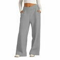 thumbnail image 1 of ITSAME Womens Sweatpants with Pockets, with Pockets Wide Leg Banded Waist Loose Fit Casual Pants Gray XL, 1 of 8