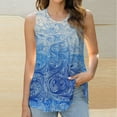 thumbnail image 1 of ITSAME Womens Tank Tops, Fashion Graphic Crew Neck Sleeveless Summer Casual Fashion Blouse Blue S, 1 of 5