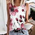 thumbnail image 1 of ITSAME Womens Tank Tops, Floral Round Neck Plus Size Loose Fit Casual Tees Multicolor L, 1 of 5