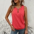 thumbnail image 1 of ITSAME Womens Tank Tops, Hollow Out Buckle Neck Solid Color Summer Elegant Cami Blouses Pink XL, 1 of 9