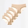 thumbnail image 1 of ITSAME Womens Underwear 5-Pack Ice Silk Soft Silky Breathable Low Waisted Bikini Panties Beige Size 2XL, 1 of 5