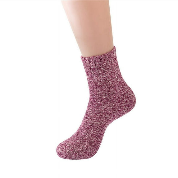 ITSAME Womens Wool Crew Socks, Winter Thermal Breathable Stretch Knitted Socks Hot Pink Free Size