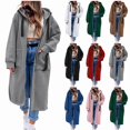 thumbnail image 1 of ITSAME Womens Zip Up Hooded Long Coat with Pockets Loose Fit Oversized Fall Winter Outerwear Jacket Gray Size 2XL, 1 of 8