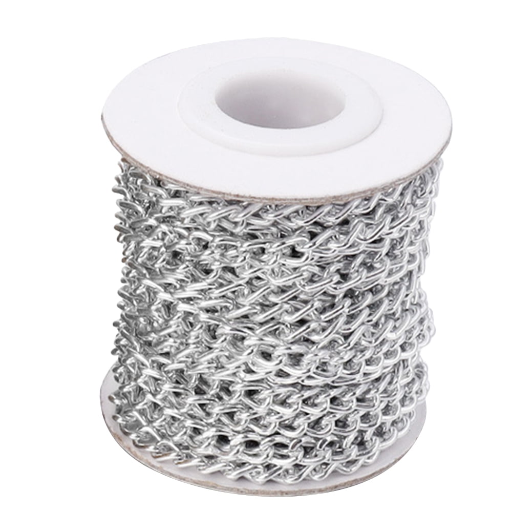 ITSELFER 1 Roll Aluminium Chain Twisted Link Chains DIY Crafts Chain Bag Garment Chain