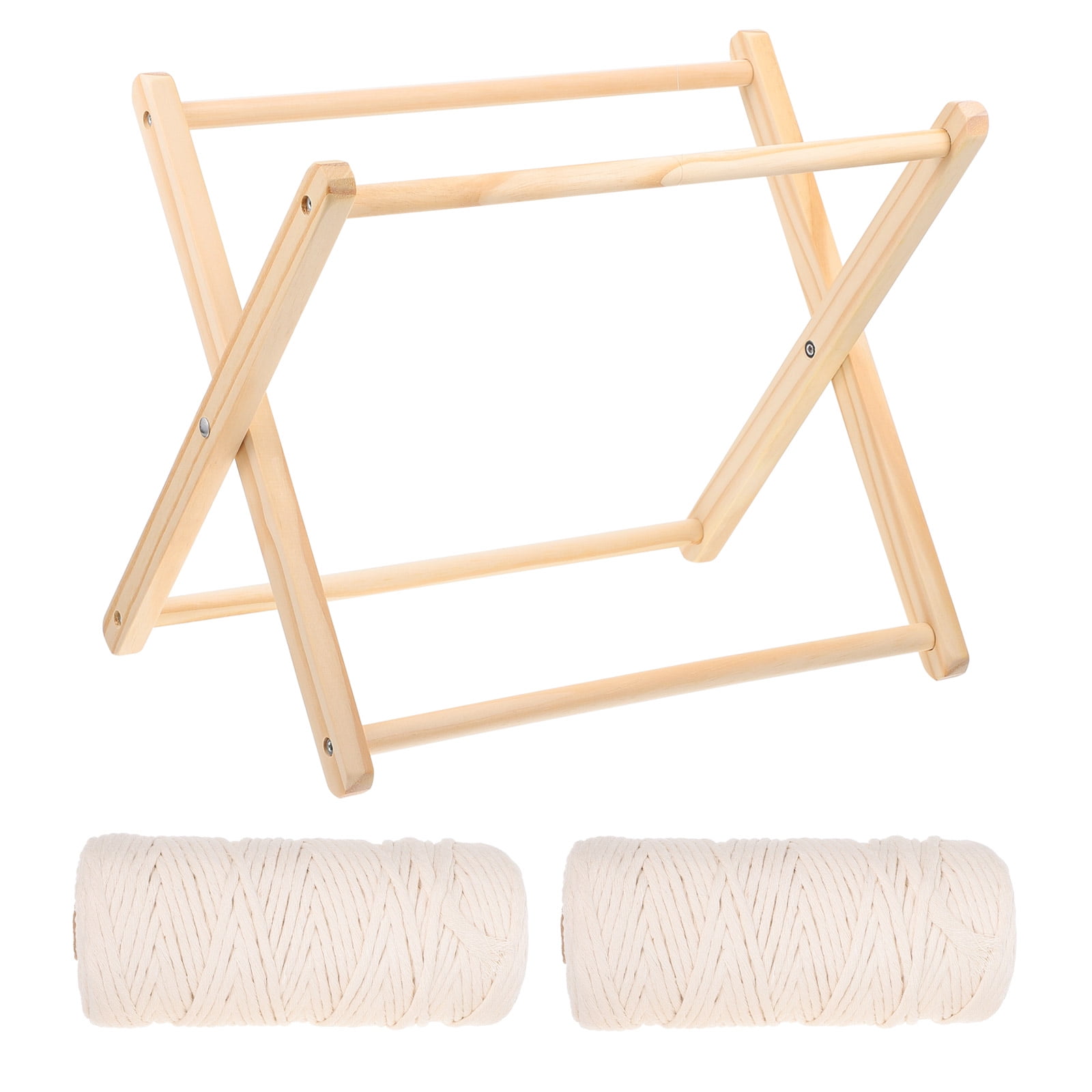 ITSELFER 1 Set Macrame Rope Rack Making Rack DIY Woven Wooden Rack With ...